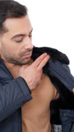 Blouson homme bleu matelassé – Image 5