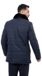 Blouson homme bleu matelassé – Image 6