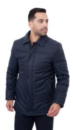 Blouson homme bleu matelassé – Image 8