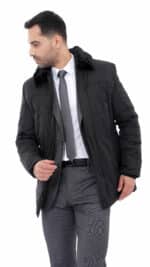 Blouson homme noir matelassé – Image 2