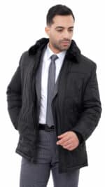 Blouson homme noir matelassé – Image 3