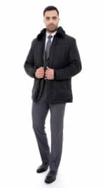 Blouson homme noir matelassé – Image 4