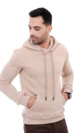 Sweat capuche homme beige -evasion