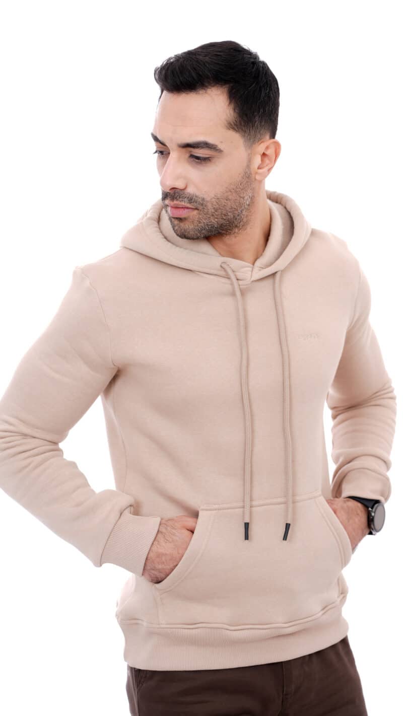 Sweat capuche homme beige -evasion