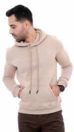 Sweat Capuche Homme Beige – Image 2