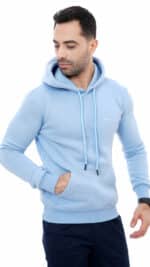 Sweat capuche homme ciel – Image 2