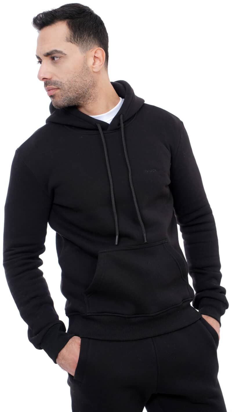 Sweat capuche homme noir-evasion