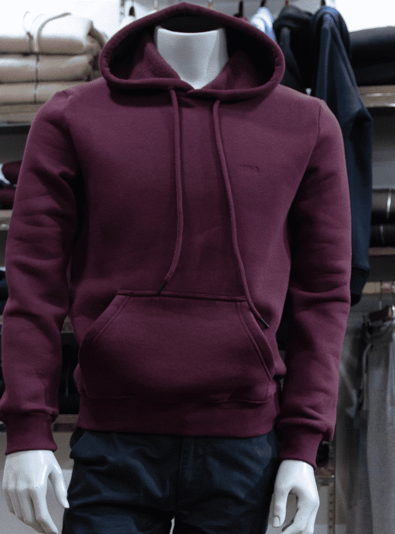 Sweat capuche homme bordeaux Évasion