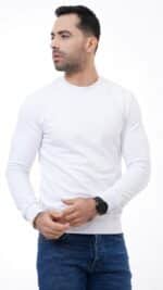 Pull blanc homme col rond – ÉVASION