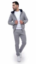Ensemble jogging homme gris – hoodie zip + pantalon