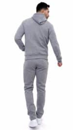 Haut de survêtement homme gris à capuche – vue portée