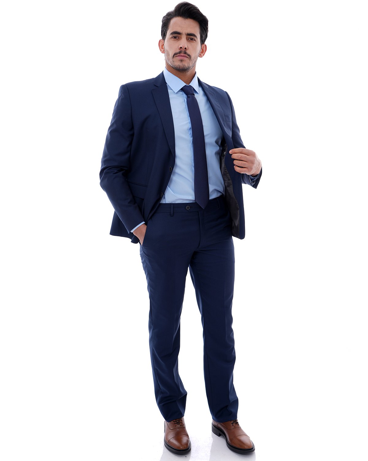 Costume Bleu Marine Homme - Coupe Ajustée 1 Costume Bleu Marine Homme - Coupe Ajustée