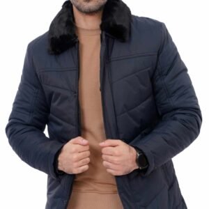 Blouson homme bleu matelassé