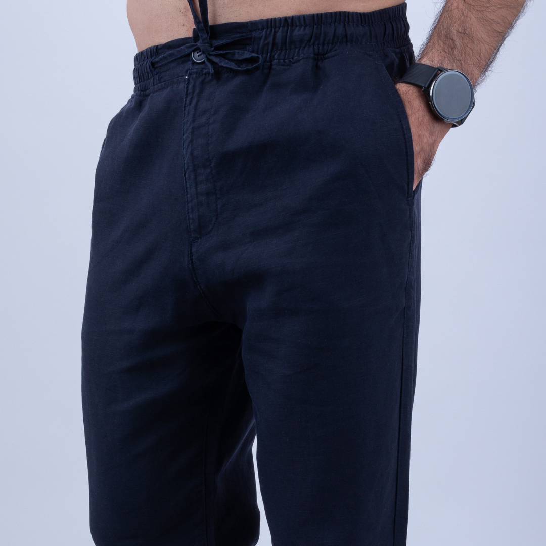 Pantalon Lin Bleu Ref142 – Image 2