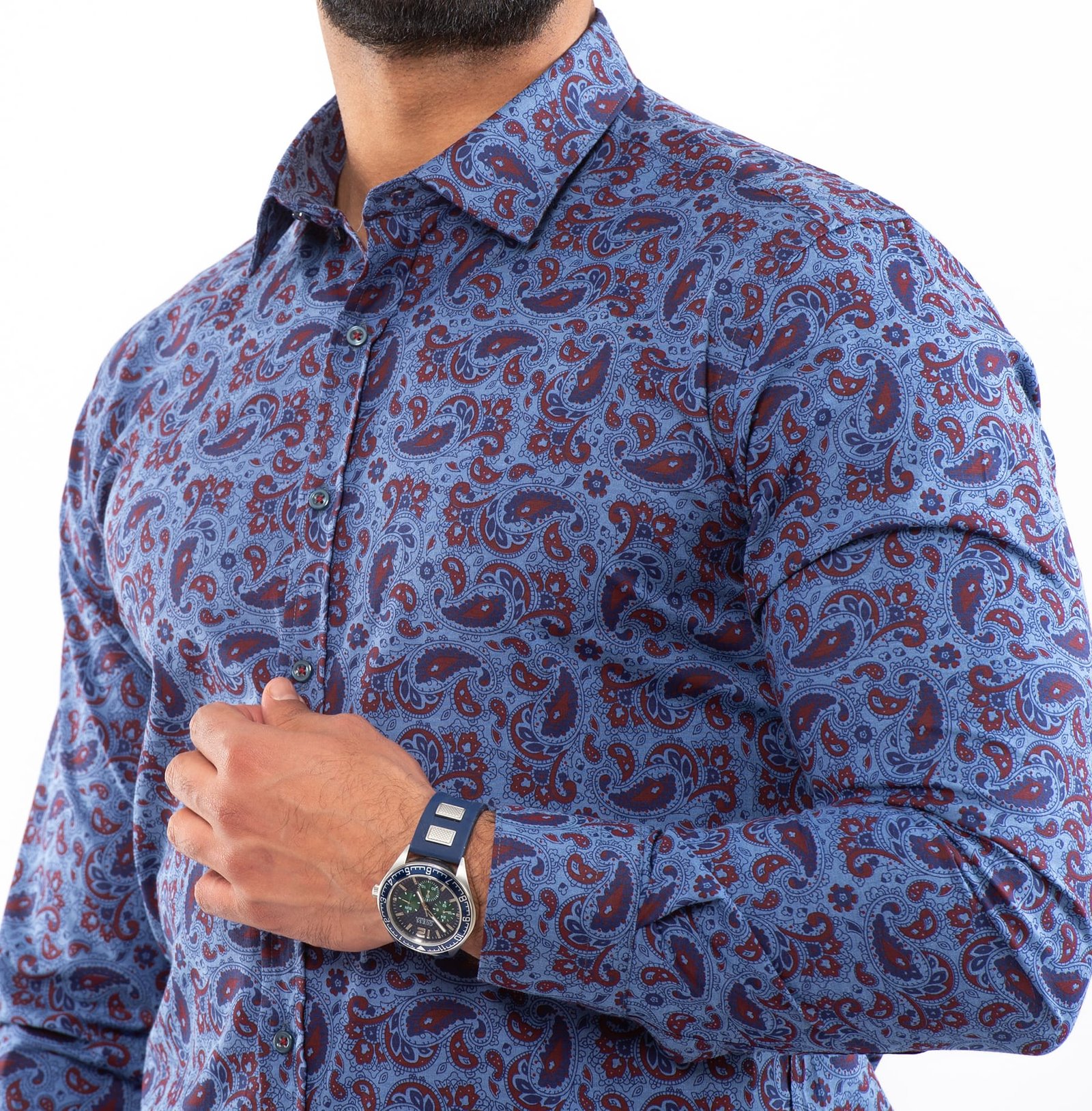 Chemise Bleu/Bordeaux – Image 2