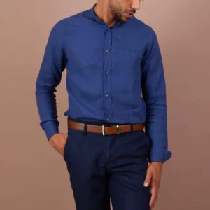 chemise Lin Bleu Roi