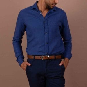 Chemise Lin Bleu Roi