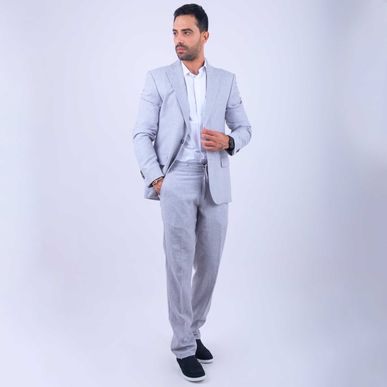 Costume Lin Gris Clair 2 Costume Lin Gris Clair – Image 2