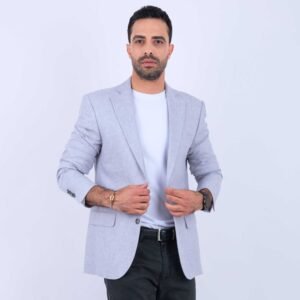 Veste Homme Lin Gris