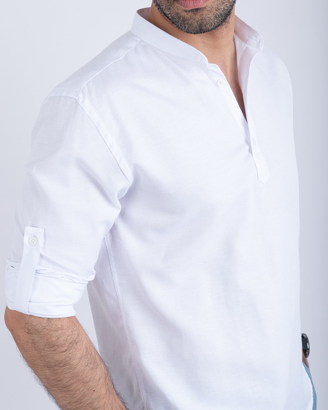 Chemise Col Mao Blanc ref208 2 Chemise Col Mao Blanc ref208 – Image 2