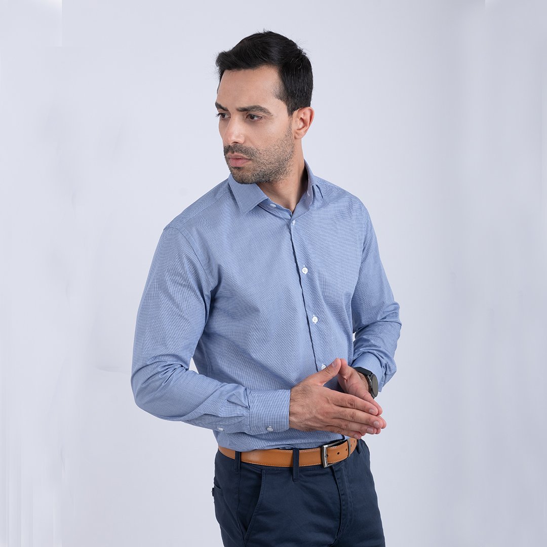 Chemise Bleu Petit Carreaux ref211 1 Chemise Bleu Petit Carreaux ref211