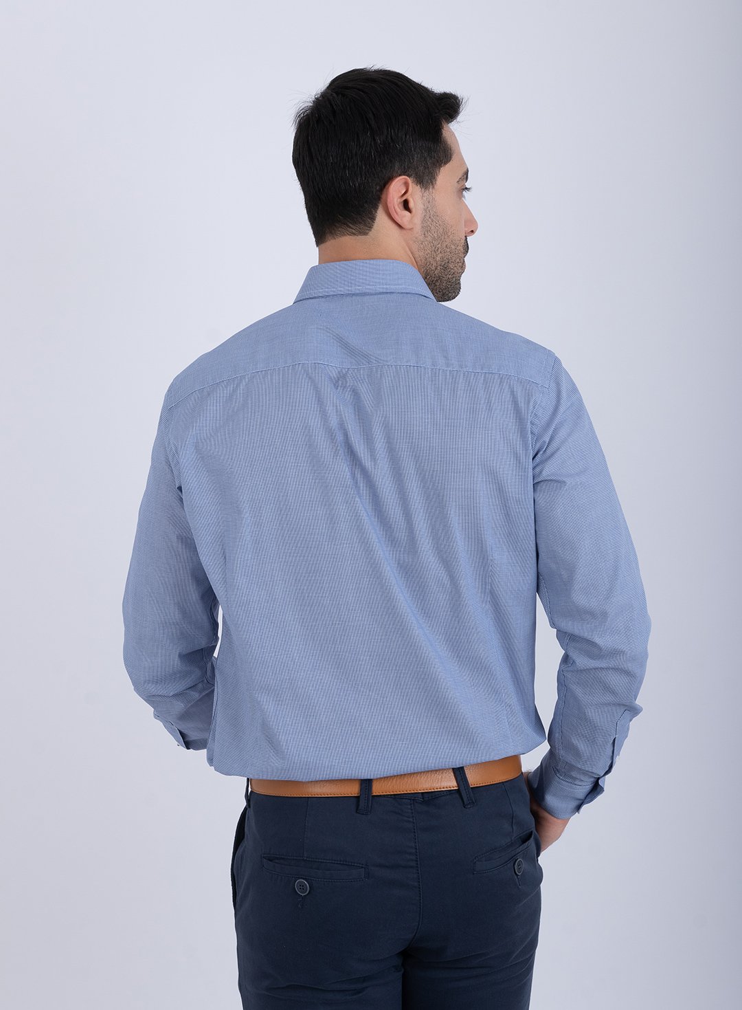 Chemise Bleu Petit Carreaux ref211 4 Chemise Bleu Petit Carreaux ref211 – Image 4