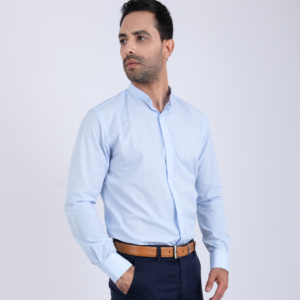 Chemise col mao ciel