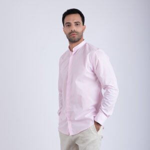 Chemise Col Mao Rose