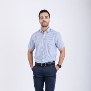 Chemise manche courte bleu