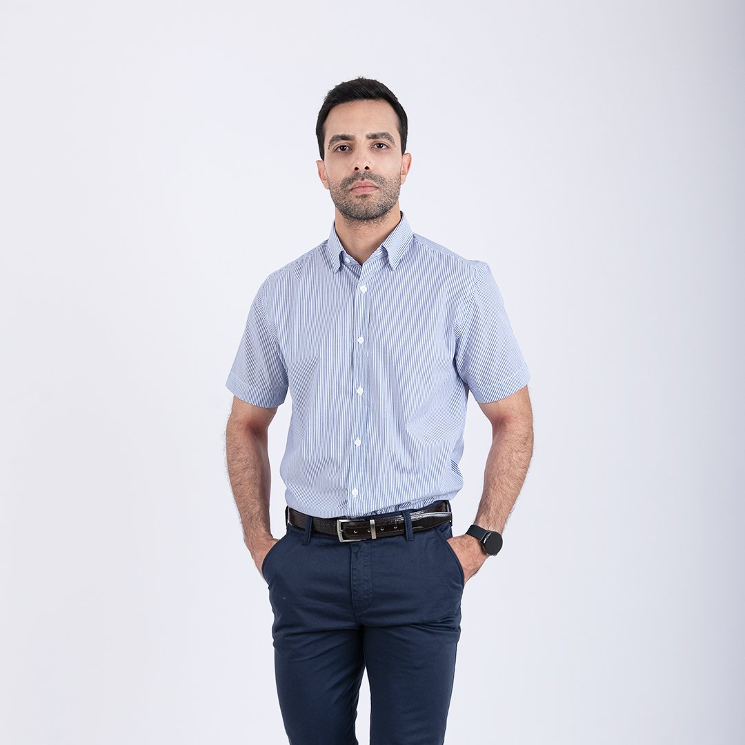 Chemise manche courte bleu 1 Chemise manche courte bleu