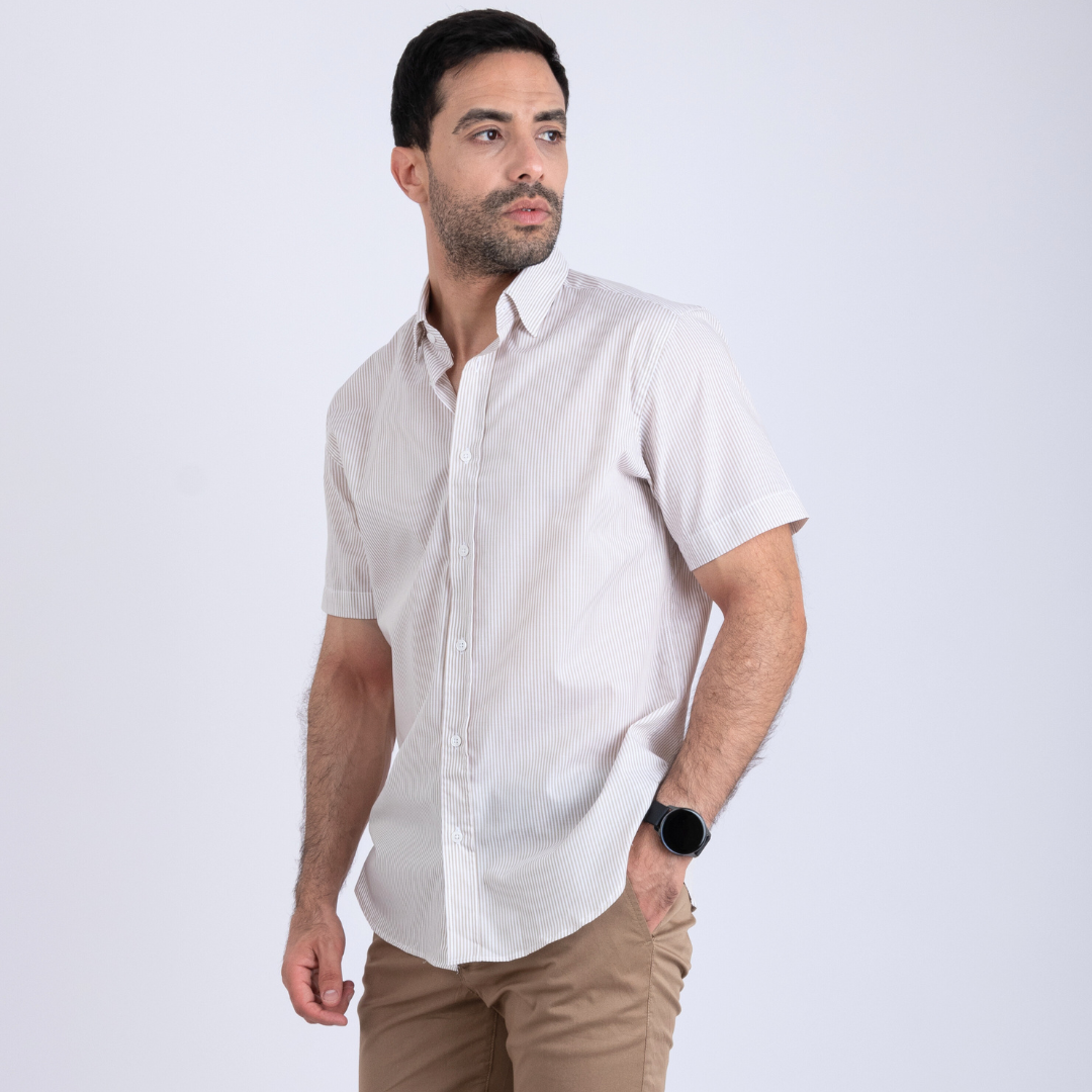 Chemise demi manche beige 3 Chemise demi manche beige – Image 3