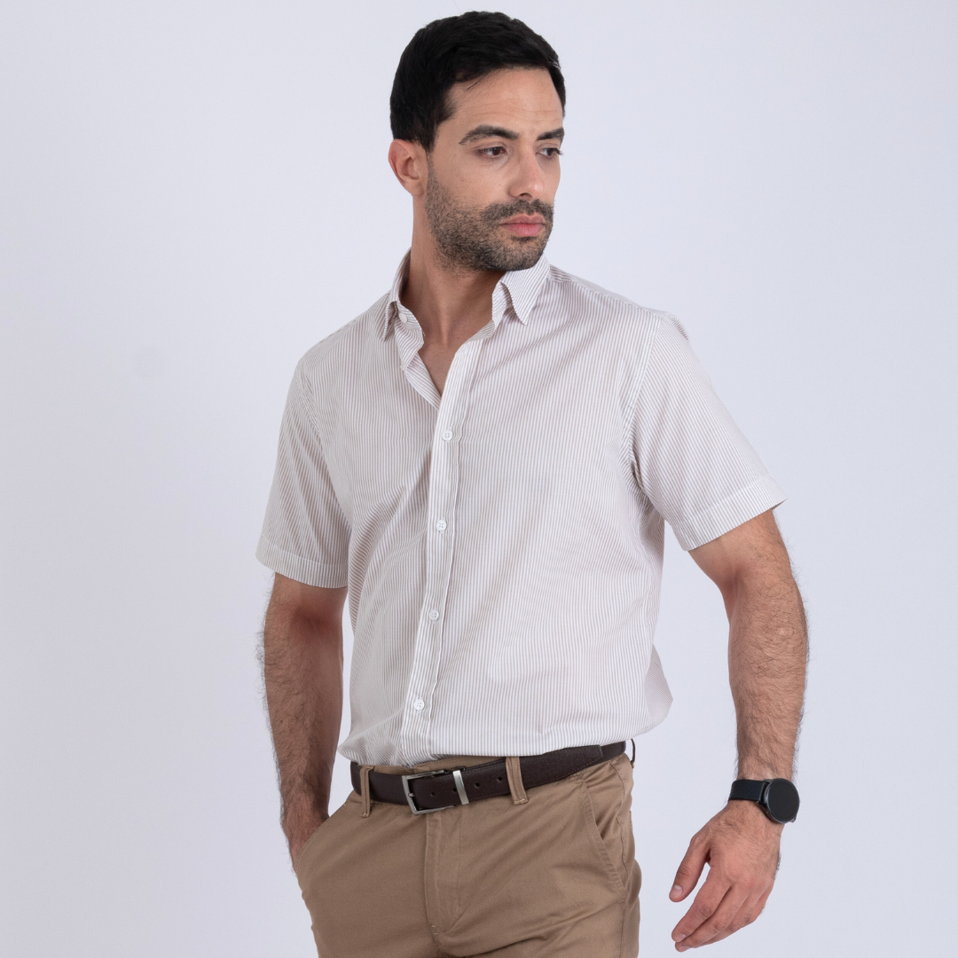 Chemise demi manche beige 5 Chemise demi manche beige – Image 5