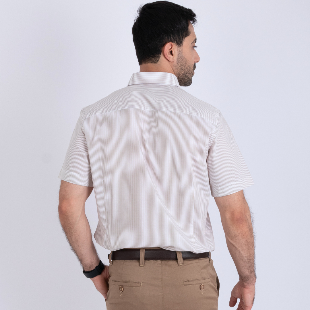 Chemise demi manche beige 4 Chemise demi manche beige – Image 4