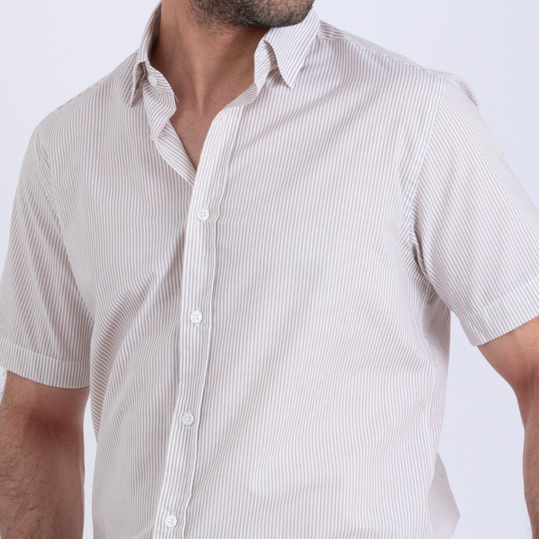 Chemise demi manche beige 2 Chemise demi manche beige – Image 2