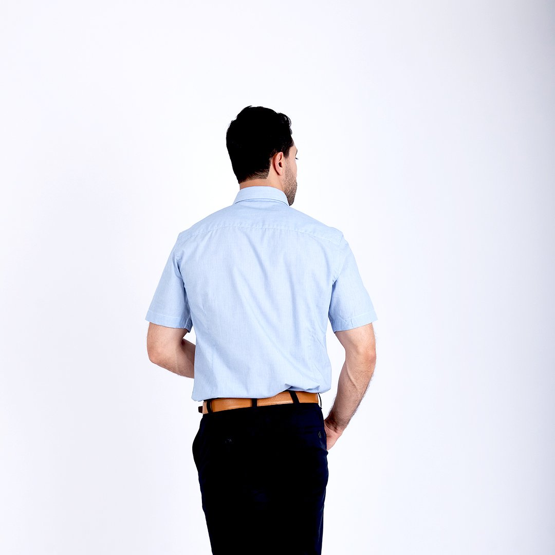 Chemise demi manche Bleu Ray 2 Chemise demi manche Bleu Ray – Image 2