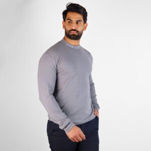 Pull Col Cheminé Gris