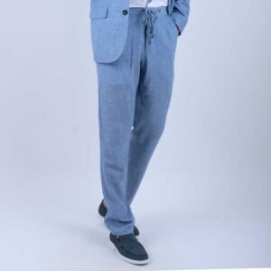 Pantalon Lin bleu Ref141