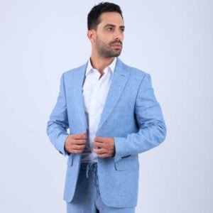 Veste Homme Lin Bleu