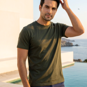 t-shirt homme vert foncé
