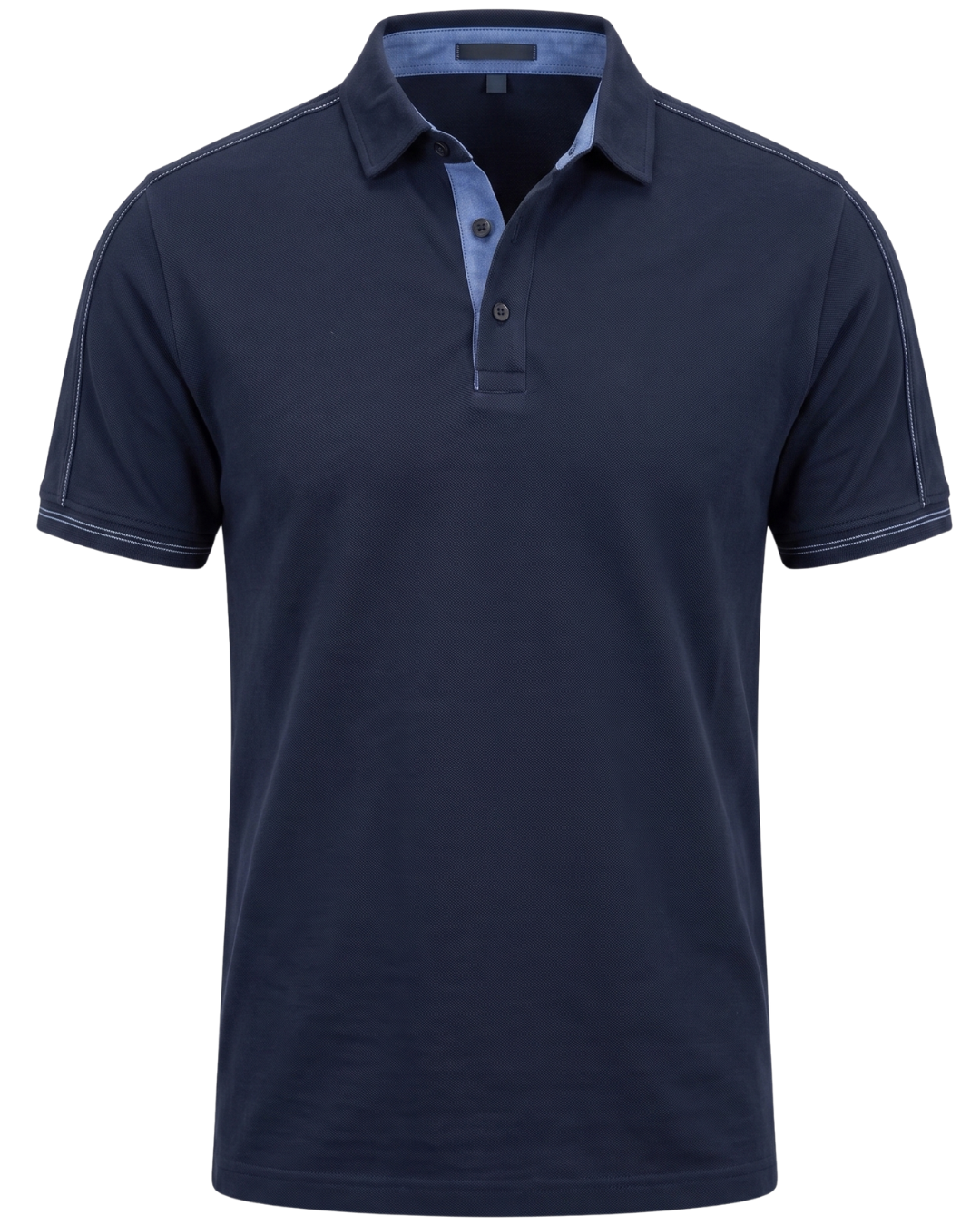 Polo homme bleu marine contrasté 3 Polo homme bleu marine contrasté – Image 3
