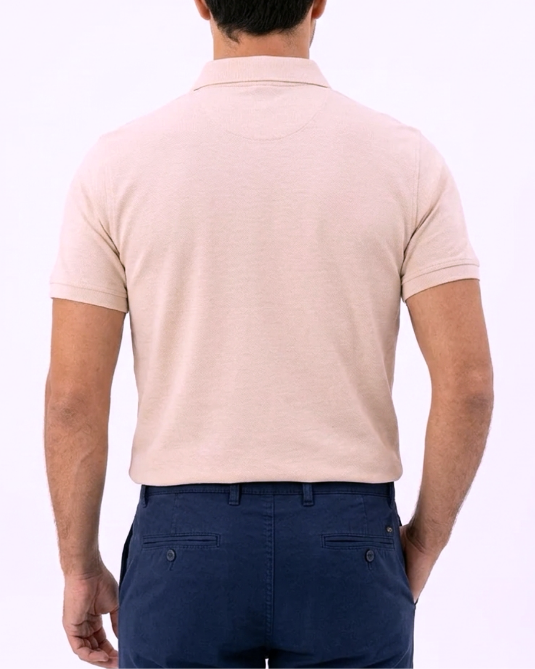 Polo Beige Rosé pour Homme– Coupe Droite 4 Polo Beige Rosé pour Homme– Coupe Droite – Image 4