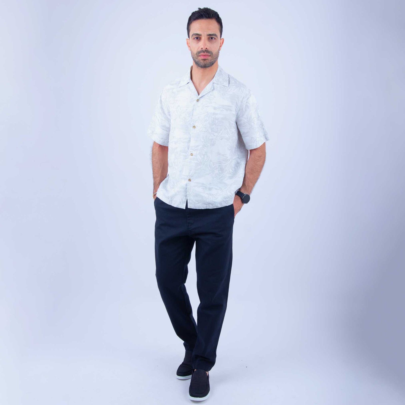 Chemise Lin Gris Clair 2 Chemise Lin Gris Clair – Image 2