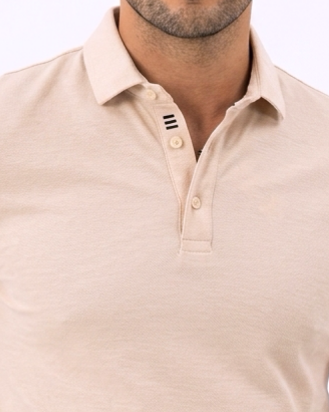 Polo Beige Rosé pour Homme– Coupe Droite 5 Polo Beige Rosé pour Homme– Coupe Droite – Image 5