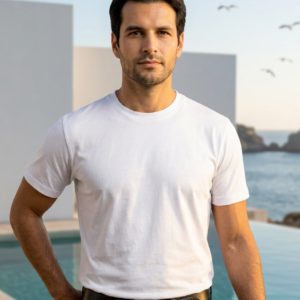 t-shirt homme blanc coton-evasion