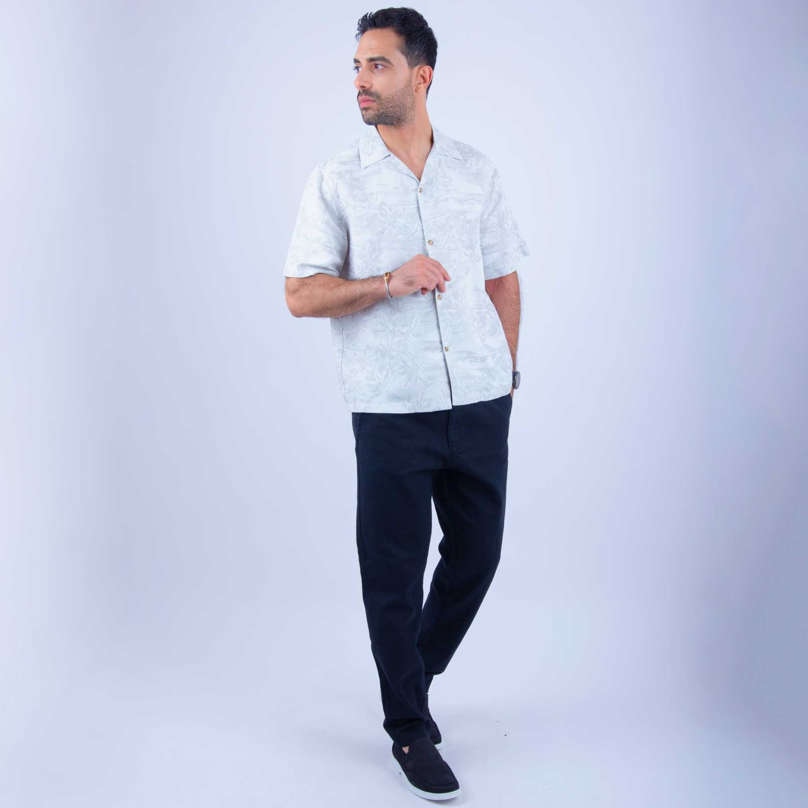 Chemise Lin Gris Clair 3 Chemise Lin Gris Clair – Image 3