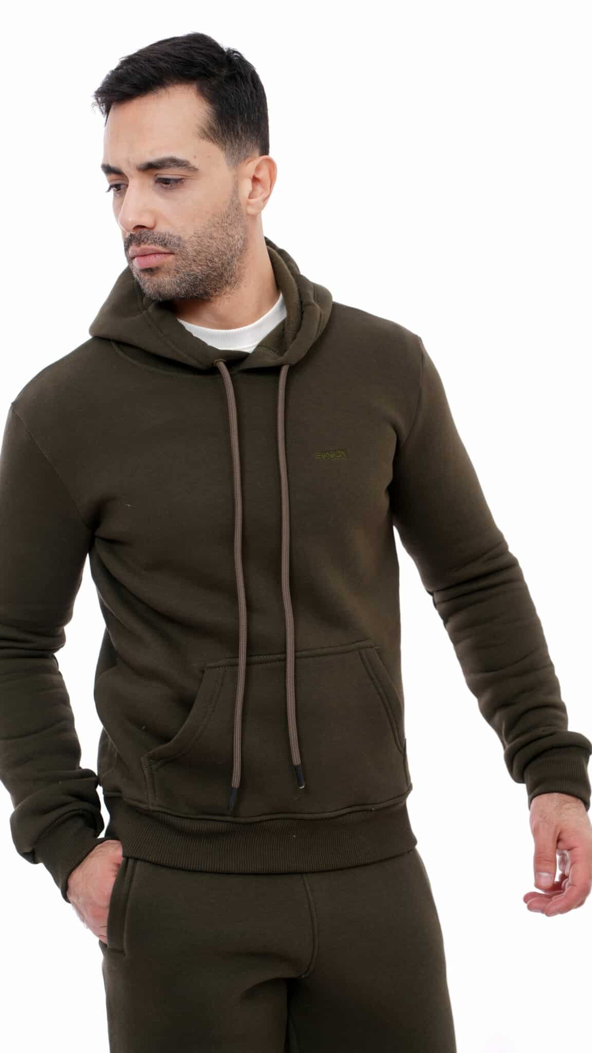 Sweat Capuche Homme Vert – Image 2