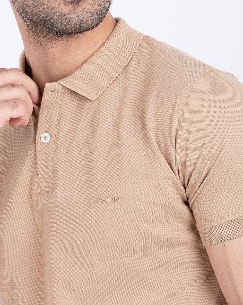 Polo uni beige 2 Polo uni beige – Image 2