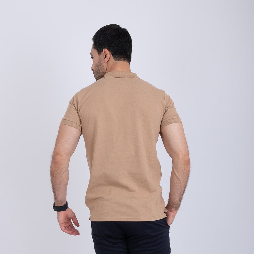 Polo uni beige 3 Polo uni beige – Image 3