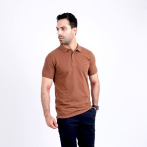Polo uni marron