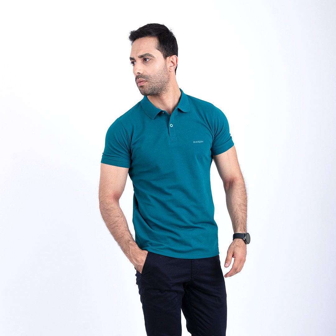 Polo uni Turquoise 2 Polo uni Turquoise – Image 2